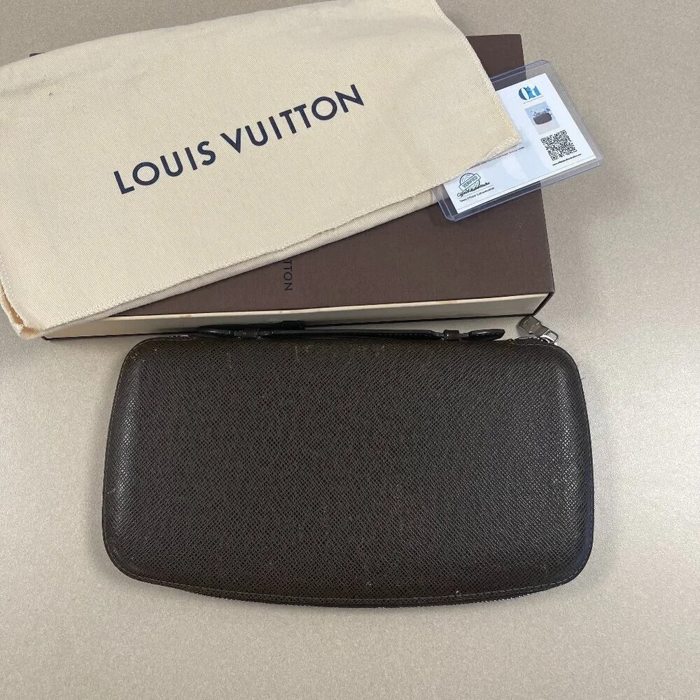 Louis Vuitton Taiga Leather Atoll Organizer Wallet - Brown - Preowned